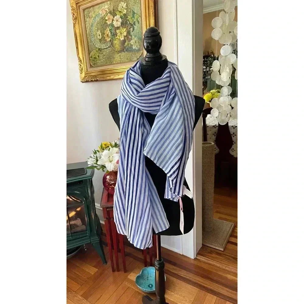 Vineyard Vines Ombre Stripe Scarf Print, Ocean Reef, 25x61